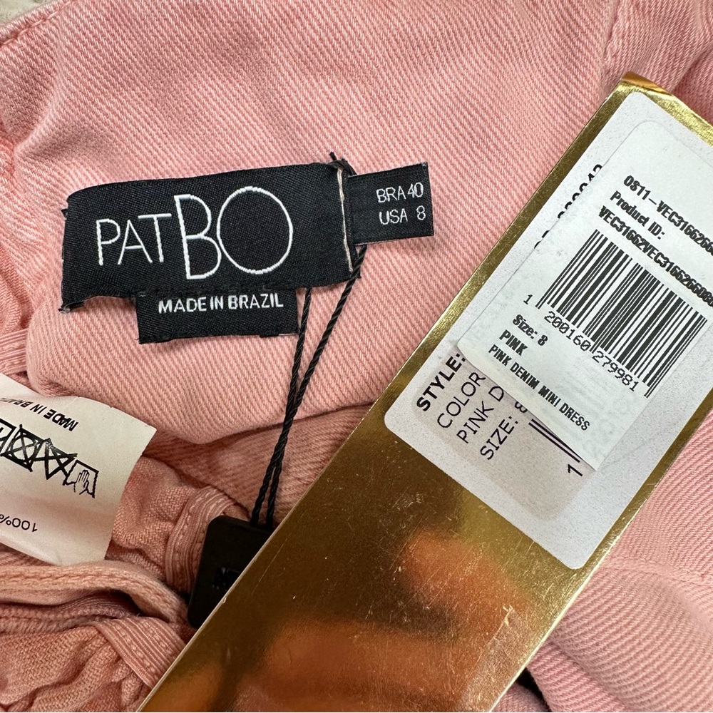 PatBO Pink Denim Mini Dress with Floral Accents🌸 - Picture 16 of 17